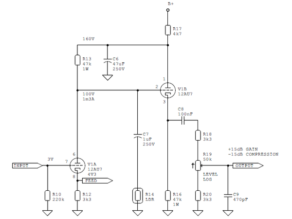 Compressor - 12AU7 Tube Pedal